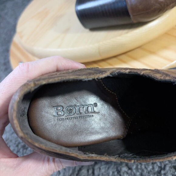 Born Shoes Breckin Ankle Pump Womens Size 8.5 Brown Leather Slip On Booties - Picture 7 of 9